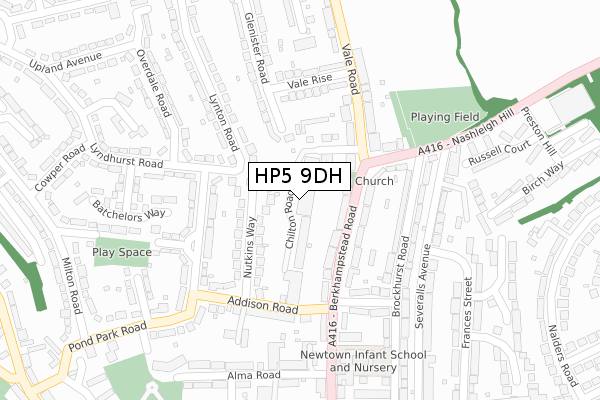 HP5 9DH map - large scale - OS Open Zoomstack (Ordnance Survey)