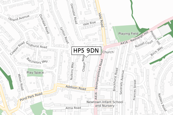 HP5 9DN map - large scale - OS Open Zoomstack (Ordnance Survey)