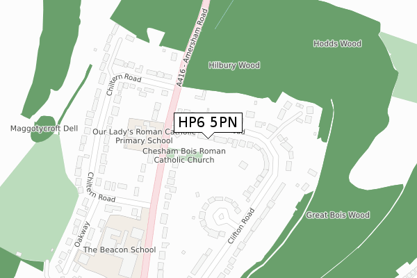 HP6 5PN map - large scale - OS Open Zoomstack (Ordnance Survey)