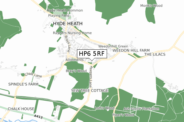 HP6 5RF map - small scale - OS Open Zoomstack (Ordnance Survey)