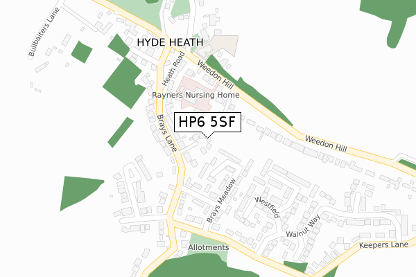 HP6 5SF map - large scale - OS Open Zoomstack (Ordnance Survey)