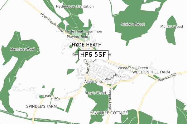 HP6 5SF map - small scale - OS Open Zoomstack (Ordnance Survey)