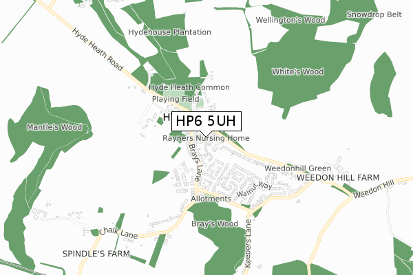 HP6 5UH map - small scale - OS Open Zoomstack (Ordnance Survey)