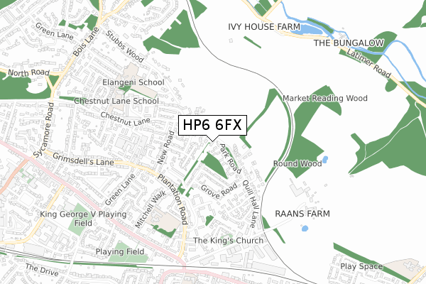 HP6 6FX map - small scale - OS Open Zoomstack (Ordnance Survey)