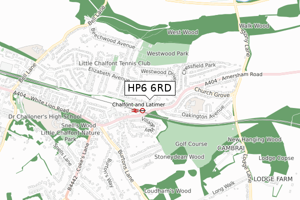 HP6 6RD map - small scale - OS Open Zoomstack (Ordnance Survey)