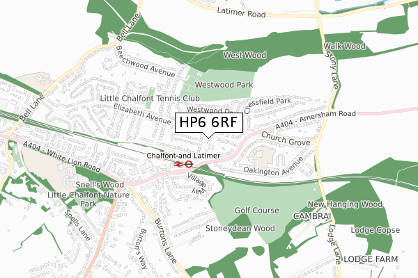 HP6 6RF map - small scale - OS Open Zoomstack (Ordnance Survey)