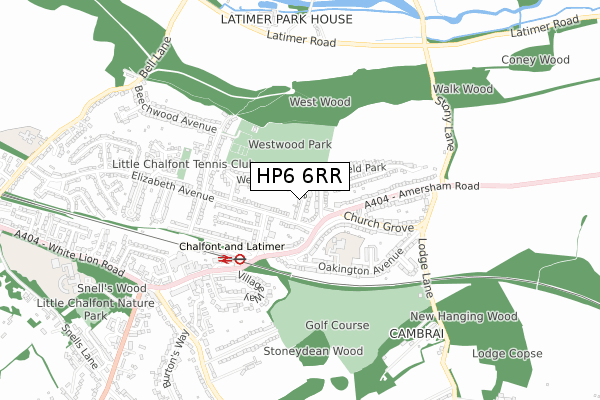 HP6 6RR map - small scale - OS Open Zoomstack (Ordnance Survey)