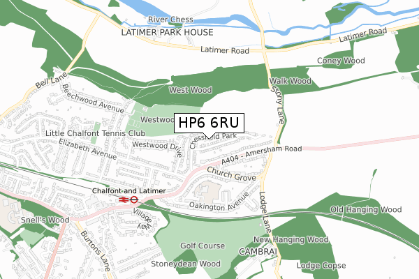 HP6 6RU map - small scale - OS Open Zoomstack (Ordnance Survey)