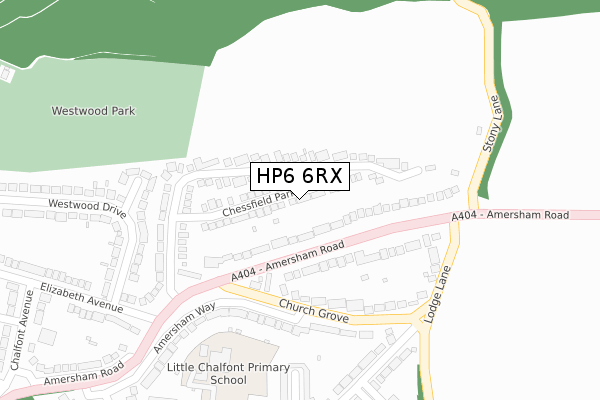 HP6 6RX map - large scale - OS Open Zoomstack (Ordnance Survey)