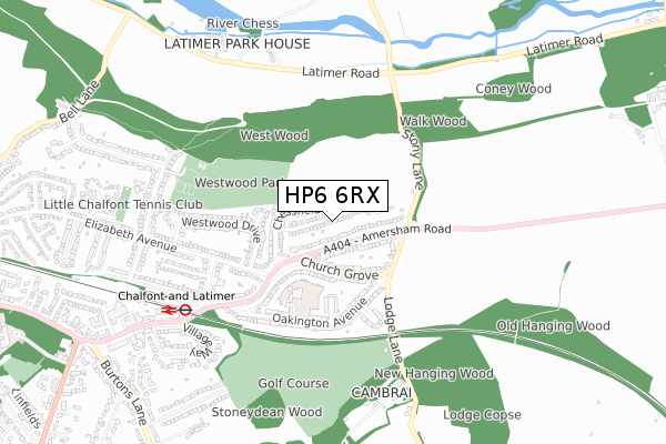 HP6 6RX map - small scale - OS Open Zoomstack (Ordnance Survey)