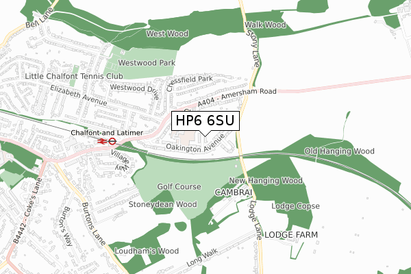 HP6 6SU map - small scale - OS Open Zoomstack (Ordnance Survey)