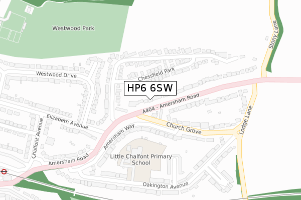 HP6 6SW map - large scale - OS Open Zoomstack (Ordnance Survey)