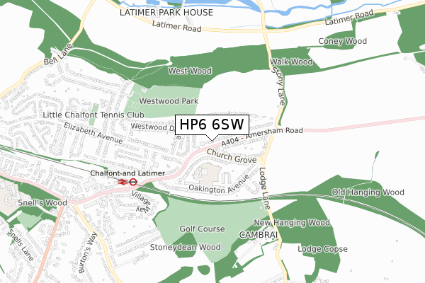 HP6 6SW map - small scale - OS Open Zoomstack (Ordnance Survey)