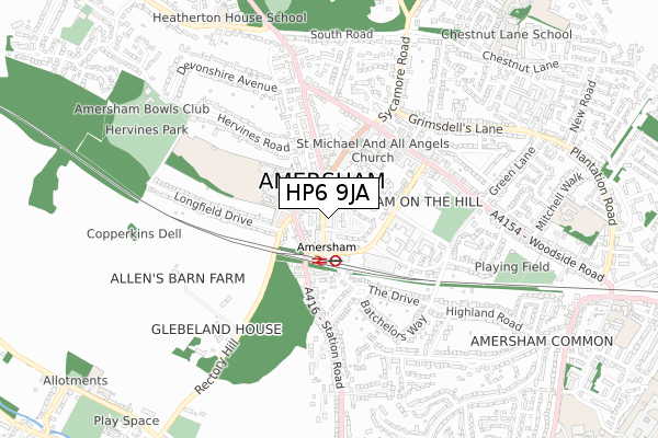 HP6 9JA map - small scale - OS Open Zoomstack (Ordnance Survey)