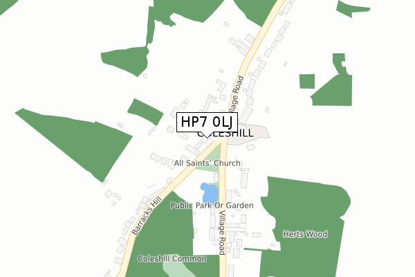 HP7 0LJ map - large scale - OS Open Zoomstack (Ordnance Survey)