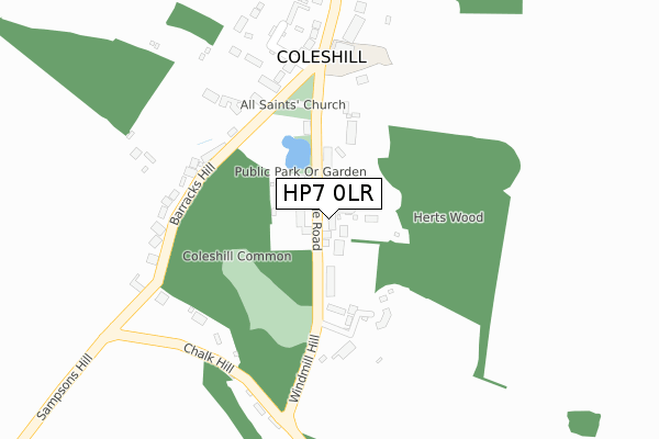 HP7 0LR map - large scale - OS Open Zoomstack (Ordnance Survey)