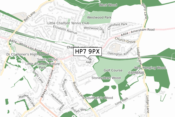 HP7 9PX map - small scale - OS Open Zoomstack (Ordnance Survey)