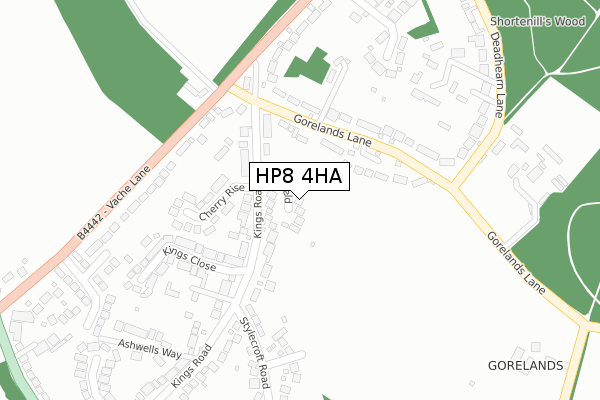 HP8 4HA map - large scale - OS Open Zoomstack (Ordnance Survey)