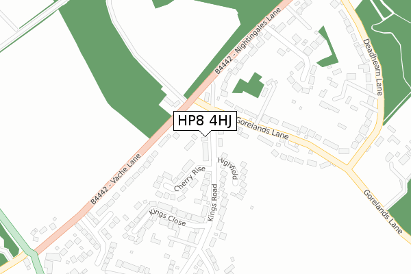 HP8 4HJ map - large scale - OS Open Zoomstack (Ordnance Survey)