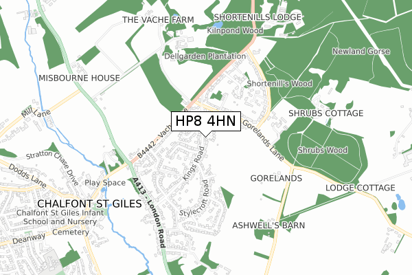 HP8 4HN map - small scale - OS Open Zoomstack (Ordnance Survey)