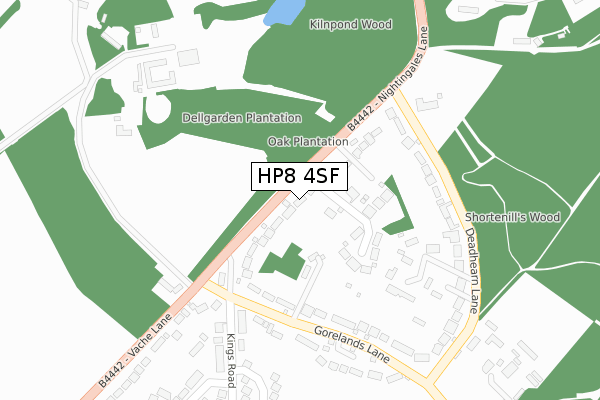 HP8 4SF map - large scale - OS Open Zoomstack (Ordnance Survey)