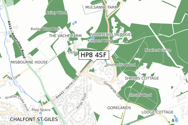 HP8 4SF map - small scale - OS Open Zoomstack (Ordnance Survey)