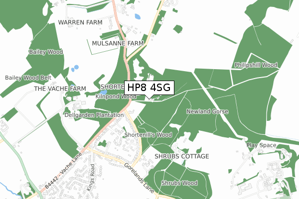 HP8 4SG map - small scale - OS Open Zoomstack (Ordnance Survey)