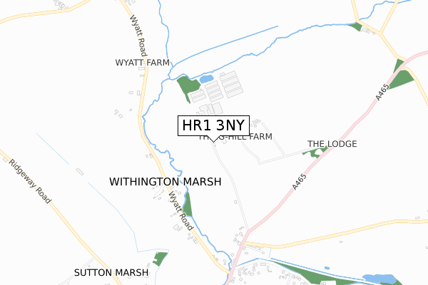 HR1 3NY map - small scale - OS Open Zoomstack (Ordnance Survey)