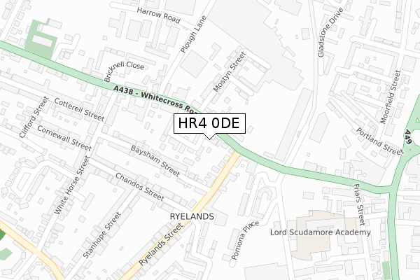 HR4 0DE map - large scale - OS Open Zoomstack (Ordnance Survey)