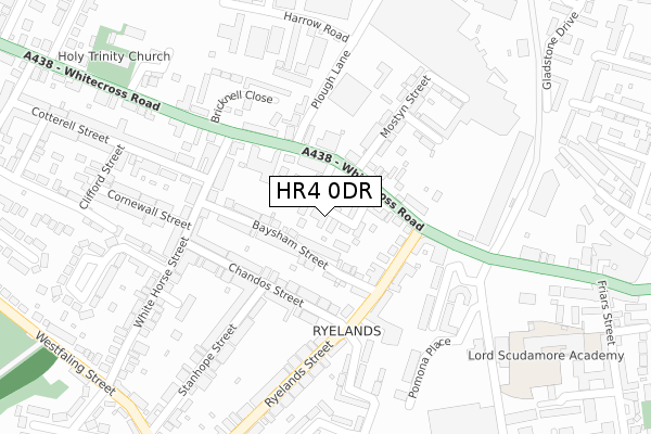 HR4 0DR map - large scale - OS Open Zoomstack (Ordnance Survey)