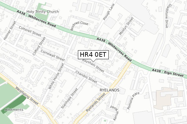 HR4 0ET map - large scale - OS Open Zoomstack (Ordnance Survey)