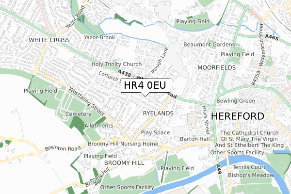 HR4 0EU map - small scale - OS Open Zoomstack (Ordnance Survey)