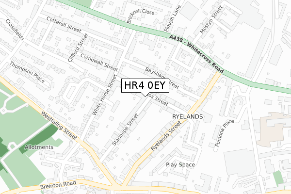 HR4 0EY map - large scale - OS Open Zoomstack (Ordnance Survey)