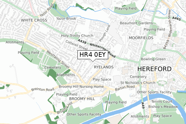 HR4 0EY map - small scale - OS Open Zoomstack (Ordnance Survey)