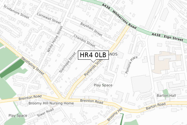 HR4 0LB map - large scale - OS Open Zoomstack (Ordnance Survey)