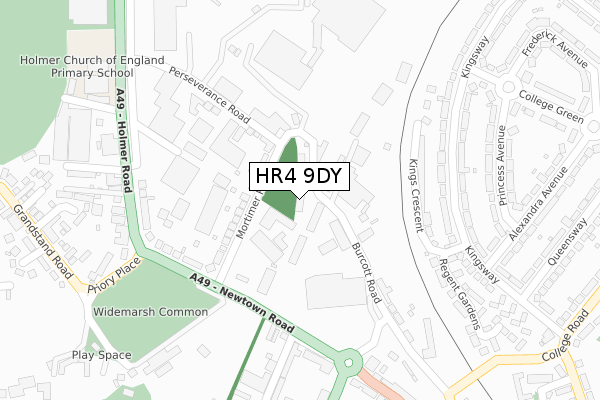 HR4 9DY map - large scale - OS Open Zoomstack (Ordnance Survey)