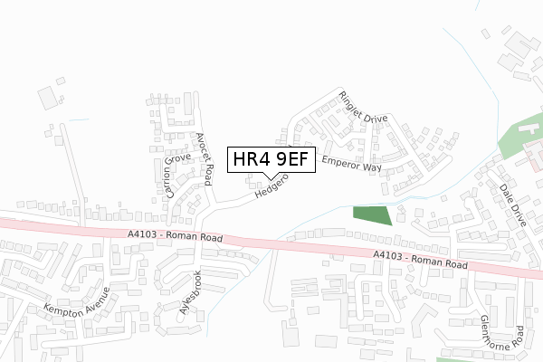 HR4 9EF map - large scale - OS Open Zoomstack (Ordnance Survey)