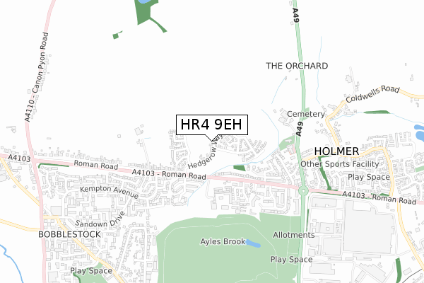 HR4 9EH map - small scale - OS Open Zoomstack (Ordnance Survey)