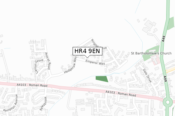 HR4 9EN map - large scale - OS Open Zoomstack (Ordnance Survey)