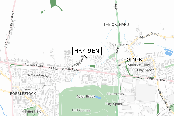 HR4 9EN map - small scale - OS Open Zoomstack (Ordnance Survey)