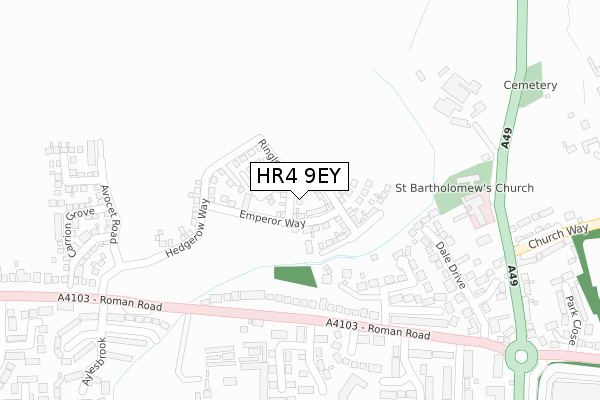 HR4 9EY map - large scale - OS Open Zoomstack (Ordnance Survey)