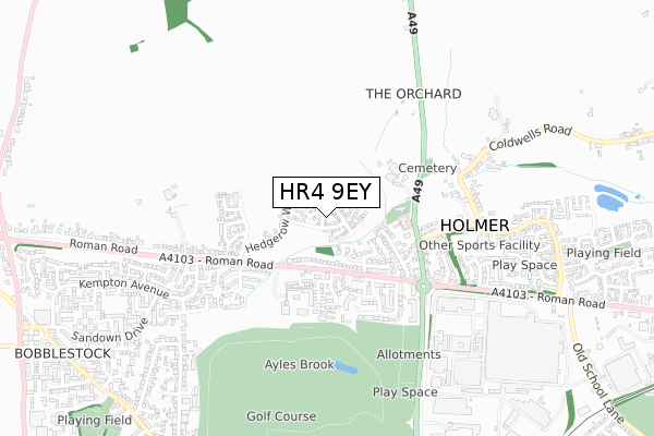 HR4 9EY map - small scale - OS Open Zoomstack (Ordnance Survey)