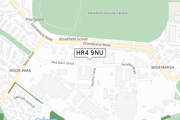 HR4 9NU map - large scale - OS Open Zoomstack (Ordnance Survey)