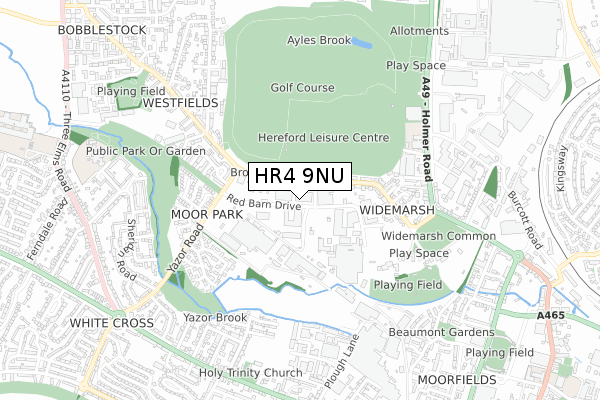 HR4 9NU map - small scale - OS Open Zoomstack (Ordnance Survey)