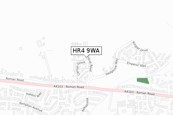 HR4 9WA map - large scale - OS Open Zoomstack (Ordnance Survey)