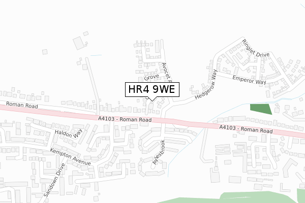 HR4 9WE map - large scale - OS Open Zoomstack (Ordnance Survey)