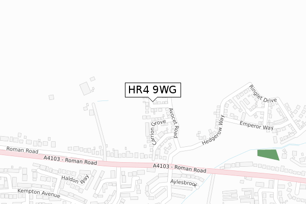 HR4 9WG map - large scale - OS Open Zoomstack (Ordnance Survey)