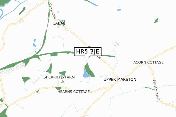 HR5 3JE map - small scale - OS Open Zoomstack (Ordnance Survey)