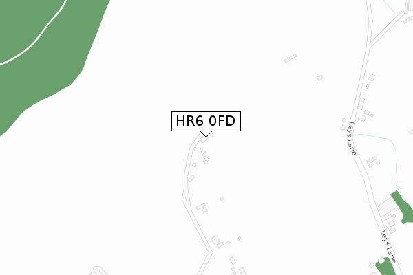 HR6 0FD map - large scale - OS Open Zoomstack (Ordnance Survey)