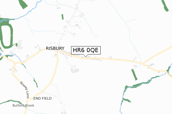 HR6 0QE map - small scale - OS Open Zoomstack (Ordnance Survey)